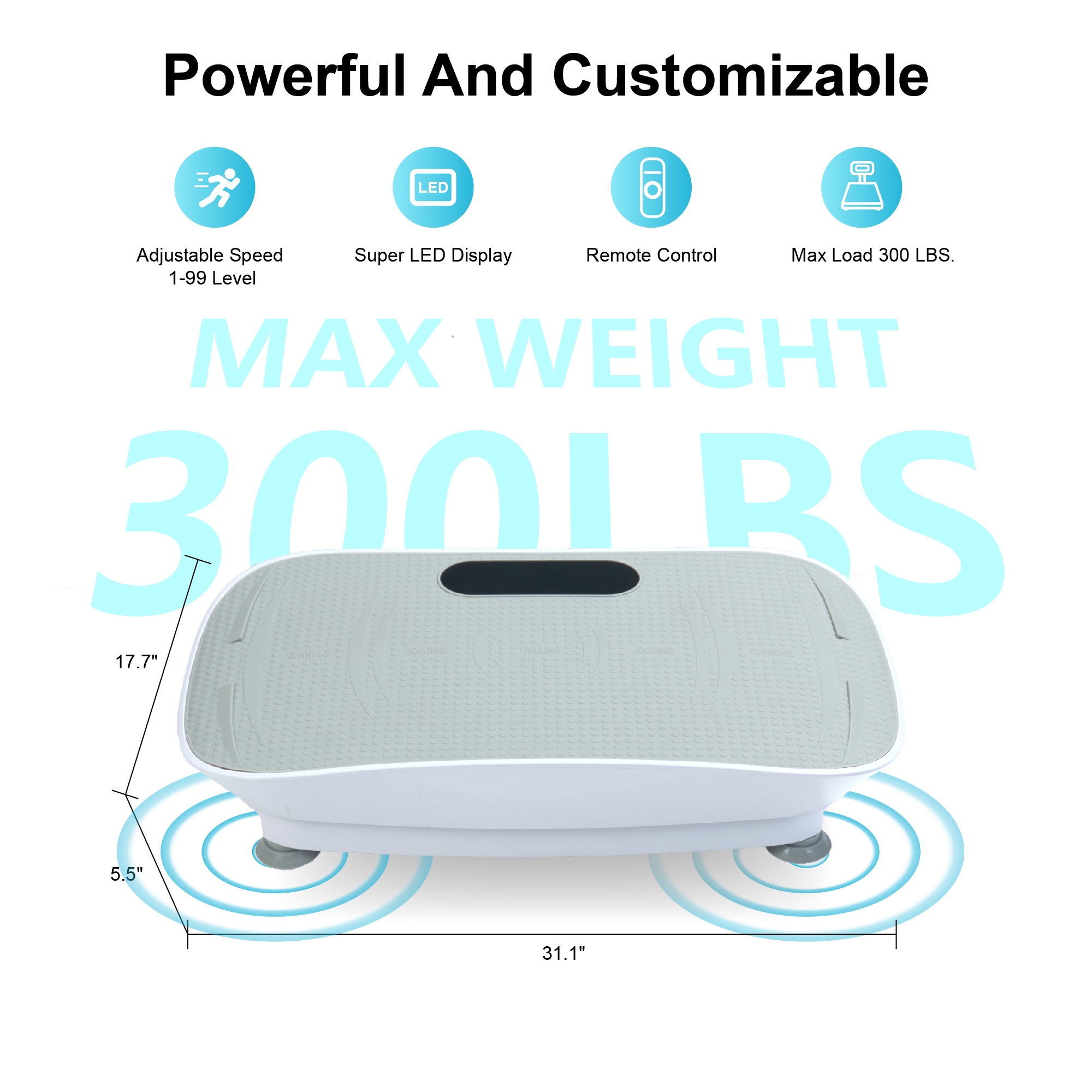 Silent Vibration Platform Crazy Fitness Massage 10-Frequency Weight Loss & Fat Burner Body Shaking Machine For Unisex Grey033_voghion.com